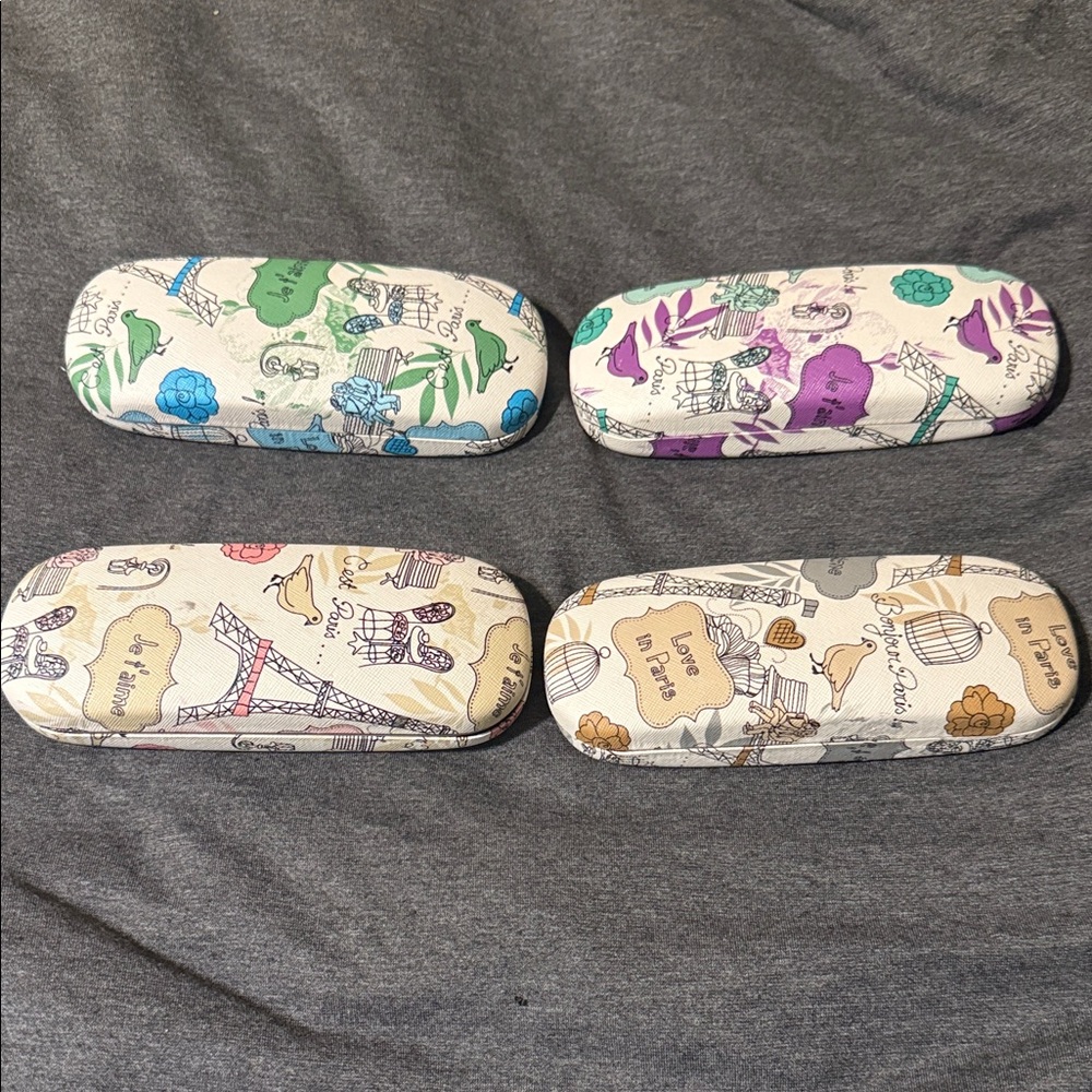 Chic Parisian Eyeglass Cases - Set of 4